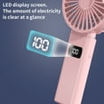 thumbnail image 1 of Hwkond Handheld Fan Digital Display Folding Fan USB 5-speed Rechargeable Small Fan Portable Handheld Fan on Clearance, 1 of 8
