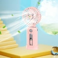 thumbnail image 1 of Hwkond Handheld Fan Handheld Fan 5000 MAh Long Battery Life Fast Charge Digital Display Power Bank 2-in-1 Mini Fan on Clearance, 1 of 8