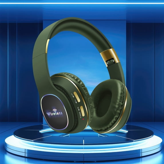 Hwkond Headphones Wireless Bluetooth Headphones Wireless Bluetooth Headset Subwoofer Bluetooth Mobile Computer Game Music Sports Game Headphones With LED Lights on Clearance