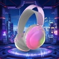 thumbnail image 1 of Hwkond Headset with Mic Headset Bluetooth Headset Bright Color RGB Lamp All-package Earmuffs Wireless Sports Headset Up to 25% Off, 1 of 8