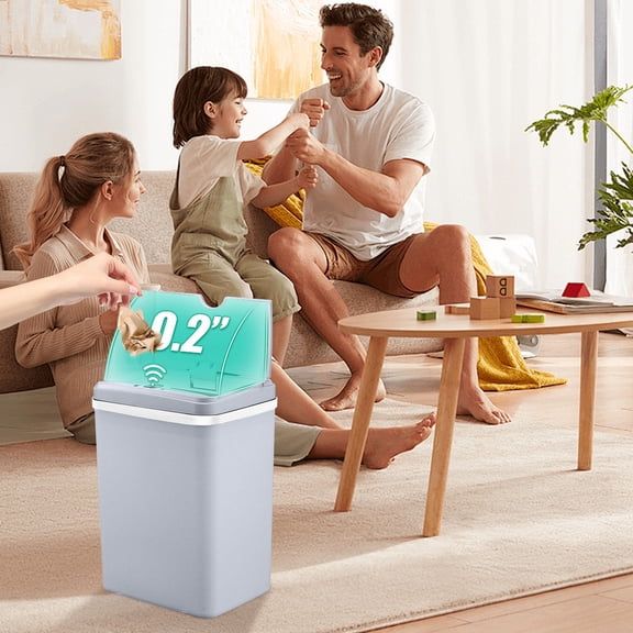 Kitchen Trash Can Solar Charging Smart Trash Can Bathroom Automatic Induction Type With Lid Home Bedroom Living Room Electric Trash Can on Clearance