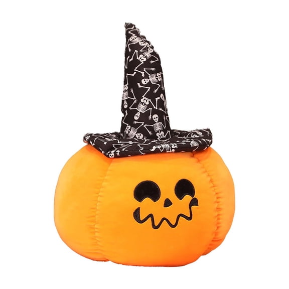 Hwkond Large Throw Pillows Funny Halloween Pumpkin Pillow Doll Wearing Hat Pumpkin Plush Toy Compositional Multi Expression Sofa Cushion Soft Amusement Cute Will Make Trouble,YellowA