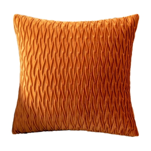 Hwkond Large Throw Pillows Solid Colour Velvet Pleated Pillow Set Sofa Cushion Bedside Cushion Office Lumbar Support Lumbar Protection,Orange