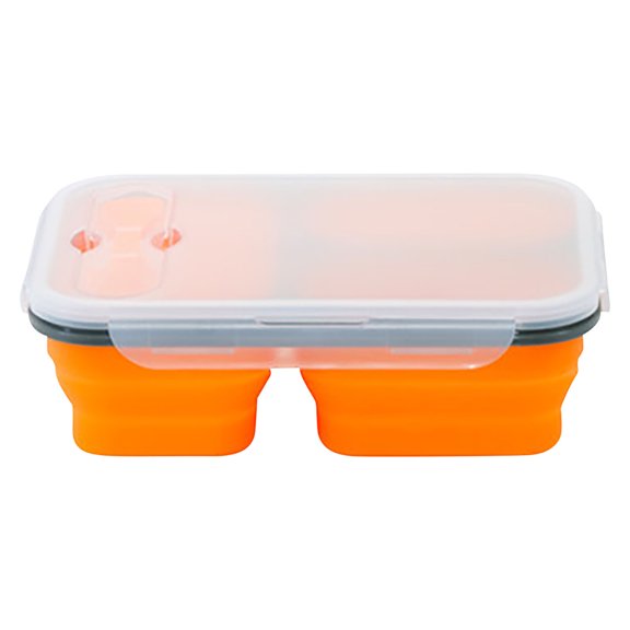 Hwkond Lunch Box for Adults Lunch Box With Spoon Folding Microwave Oven Portable Lunch Box Refrigerator Storage Box Fresh Keeping Box,Orange