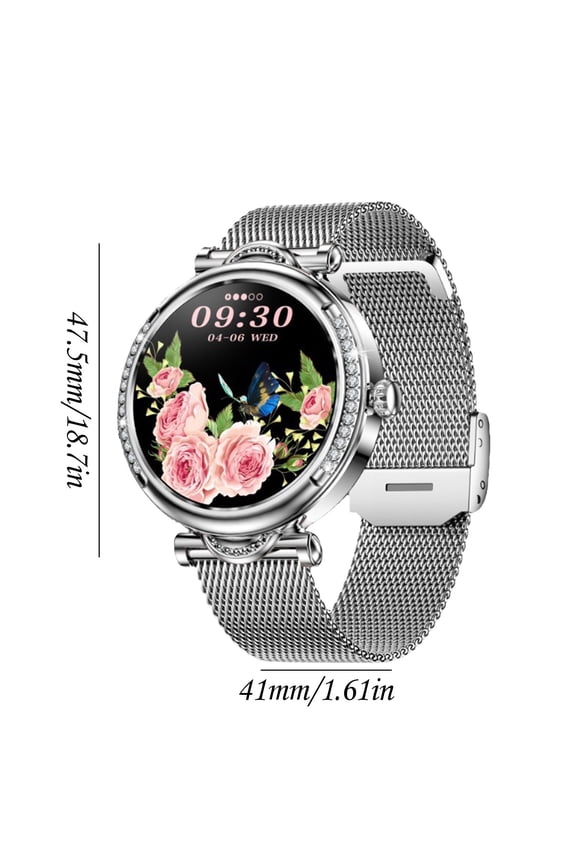 Men Women Smart Watches, Female Smartwatch 1.27-inch Screen Bluetooth Call Physiological Period Reminder,Smart Watch Bluetooth Call Offline Payment Smart Watch(Silver)