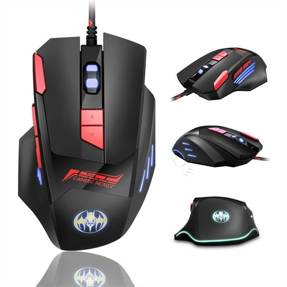 Hwkond Mouse BLOODBAT GM18 Wired Gaming Mouse Ergonomic Design 3200DPI 4Gears Optical Mice on Clearance