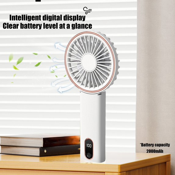 Hwkond Neck Fan Portable Handheld Fan Portable Fan Rechargeable 2000mAh Adjustable 4 Speed Wind Display Electricity In Real Time USB Rechargeable Foldable Fan With Power Bank on Clearance