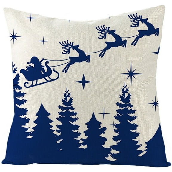 Hwkond Pillow Cases Standard Size Christmas Cushion Hugging Case Linen Home Sofa Christmas Decoration 1PCS,(Up to 25% Off)BLUEA