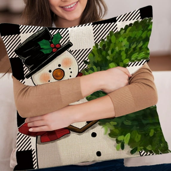 Hwkond Pillows Merry Christmas Nutcracker Red Throw Pillow Covers, 17.71 X 17.71 Inch Winter Holiday Party Cushion Case Decoration For Sofa Couch on Clearance