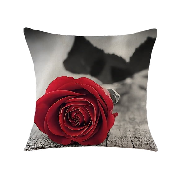 Hwkond Pillows for Couch European Classic Throw Pillow Cover Rose Throw Pillow Cover 18x18 Inch Office Sofa Pillow Cover,RedA