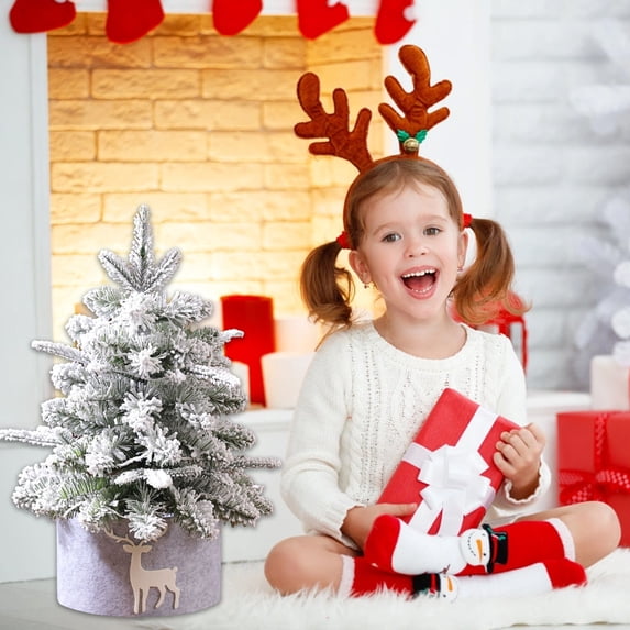 Hwkond Pre-Lit Artificial Christmas Tree Christmas Tree Home 45CM Minis Small Desktop Christmas Tree Ornaments Decorations Gifts