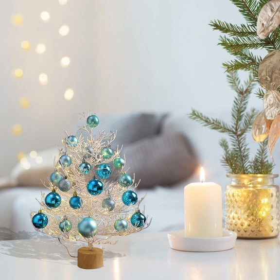 Hwkond Pre-Lit Artificial Christmas Tree Christmas Tree Home 45CM Minis Small Desktop Christmas Tree Ornaments Decorations Gifts
