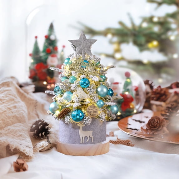 Hwkond Pre-Lit Artificial Christmas Tree Christmas Tree Home 45CM Minis Small Desktop Christmas Tree Ornaments Decorations Gifts