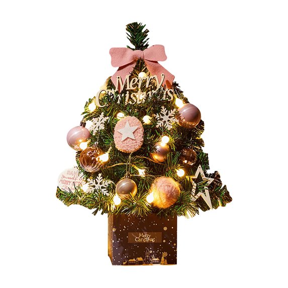 Hwkond Pre-Lit Artificial Christmas Tree Christmas Decorations, Small Christmas Trees, Household Tabletop Decorations, Front Desk 45cm Mini Christmas Tree Decoration Gifts