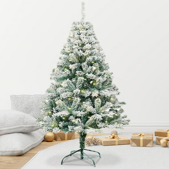 Hwkond Prelit Christmas Tree LED Christmas Tree Premium Hinged Spruce Artificial Holiday Christmas Tree Ideal For Home Office And Xmas Party Decoration