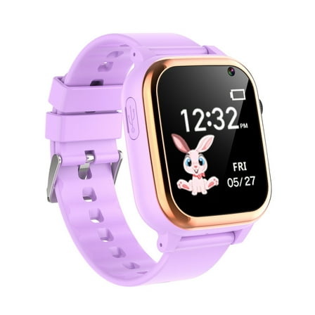 Hwkond Smart Watch For Kids, Smart Watches Boys Girls Children's Smart Watch 14 Puzzle Game Cameras 1.44 Inch IPS HD Color Touched Screen(Purple)