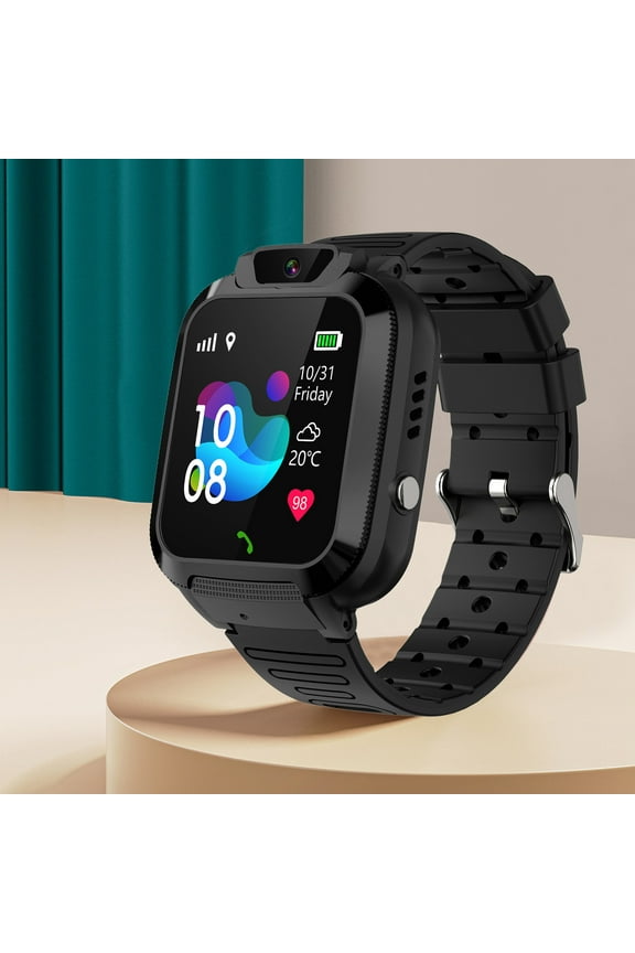 Hwkond Smart Watch For Kids, Smart Watches Boys Girls Kids Smart Watch For Boys Girls Ages 3-12 With Games Video Camera Music Player Call 12/24 Hour Clock Flashlight Calculator HD Touchscreen(Black)