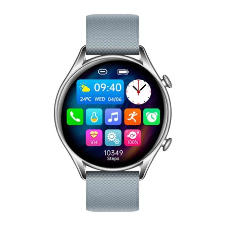 Smart Watch for Android, KT60 Smartwatch 1.39 Round Screen Bluetooth Call Offline Payment Assistant(Silver)