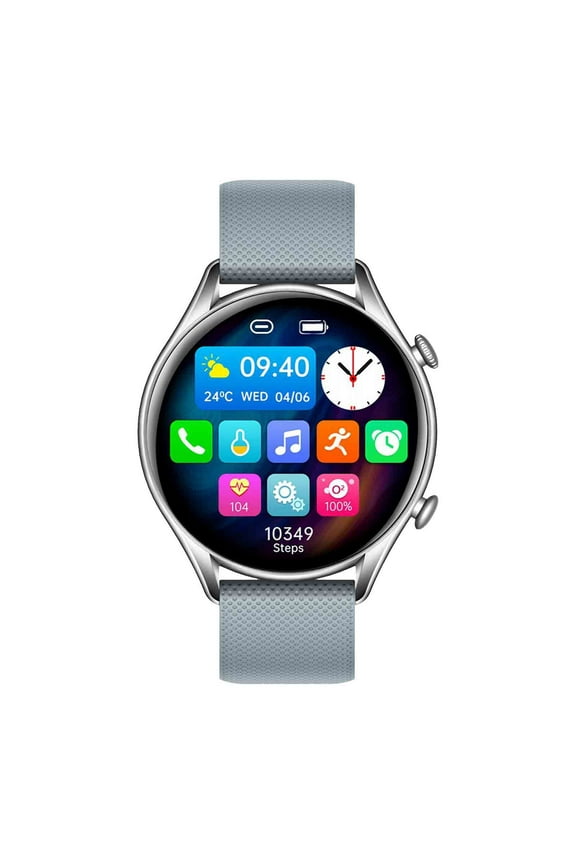 Smart Watch for Android, KT60 Smartwatch 1.39 Round Screen Bluetooth Call Offline Payment Assistant(Silver)