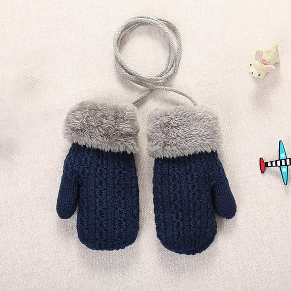 Hwkond Snowboard Gloves Boy Toddler Children Boys Girls Winter Knitted Gloves Children Knitted Gloves Children Solid Color Thickened Warm Gloves