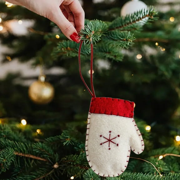 Hwkond Stockings Christmas Felts Shaped Christmas Cartooning Decorations Christmas Tree Ornaments Small Accessories Wooden Ornaments Christmas Socks Decorations Gloves on Clearance