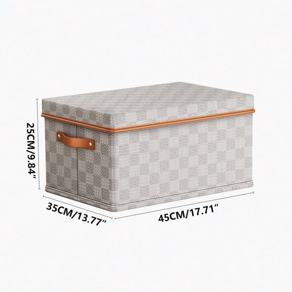 Hwkond Storage Containers Clothes Storage Box Non-woven Fabric Checkerboard Pattern And Earth Cover Clothes Storage Box Home Organizing Box Basket Toy Storage Box