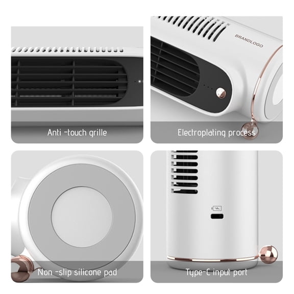 Hwkond Table Fan Electric Fan Household Vaneless Tower Fan Small Table Fan Silent High Wind Office Desktop Mini Portable Small Tower Fan on Clearance