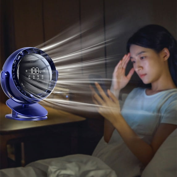 Hwkond Table Fan Portable Recirculating Fan USB Chargeable Chiller With 4-Speed With LED Lights For Home Office Bedroom on Clearance
