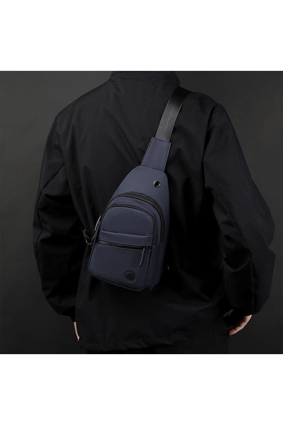 Hwkond Tactical Sling Bag, Men's High-end Slim Crossbody Bag Chest Bag With Headphone Port Removable Buckle Side Bag Travel Outdoor Leisure Clearance Sale