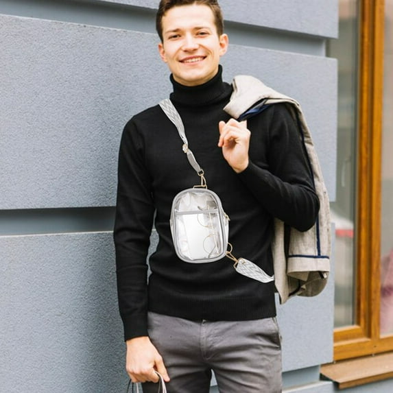 Tactical Sling Bag, Transparent PVC Single Shoulder Crossbody Bag Style Trend Casual PVC Small Shoulder Chest Bag Beach Crossbody Bag Clearance Sale