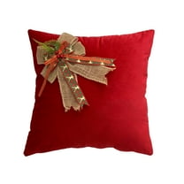 Hwkond Throw Pillows for Couch Pillowcase Does Not Include Pillow Core Christmas Holiday Decoration Cushion Velvet Bow Sofa Cushion Cover Pillowcase Living Room Decoration Cushion,Red