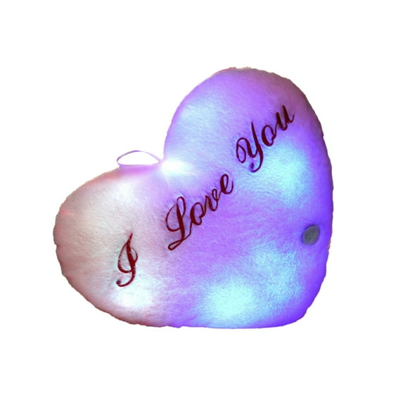 Hwkond Throw Pillows for Bed Luminous Heart Shaped Pillow 13.8 Inch Valentine's Day Heart Shaped Pillow Gift Romantic Wife Girlfriend Husband,Pink