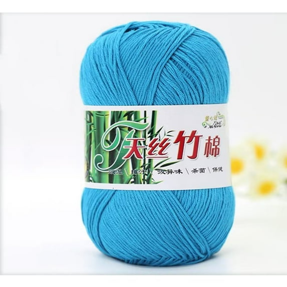 Hwkond Under $5 Crochet Yarn Colorful Hand Knitting 50g Knitting Crochet Milk Soft kid Cotton Wool Yarn,(Lake Blue)
