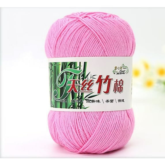 Hwkond Up to 50% off Chenille Yarn Colorful Hand Knitting 50g Knitting Crochet Milk Soft kid Cotton Wool Yarn,(Lotus Pink) Under $5