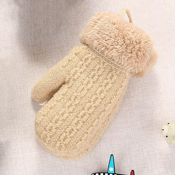 Hwkond Warm Gloves Clearance Toddler Children Boys Girls Winter Knitted Gloves Children Knitted Gloves Children Solid Color Thickened Warm Gloves