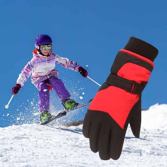 Hwkond Warm Gloves for Boys Toddler Girls Boys Snow Gloves Kids Ski Winter Gloves Windproof Children Warm Gloves on Clearance