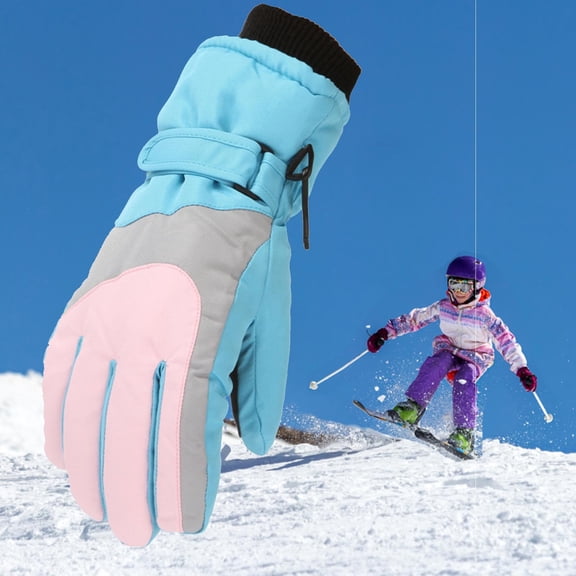 Hwkond Winter Gloves Kids Clearance Toddler Girls Boys Snow Gloves Kids Ski Winter Gloves Windproof Children Warm Gloves