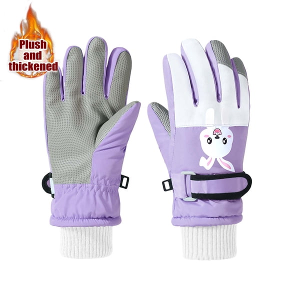 Hwkond Winter Gloves Kids Clearance Toddler Kids Boys Girls Gloves Winter Outdoor Windproof Warm Lock Temperature Ski Gloves