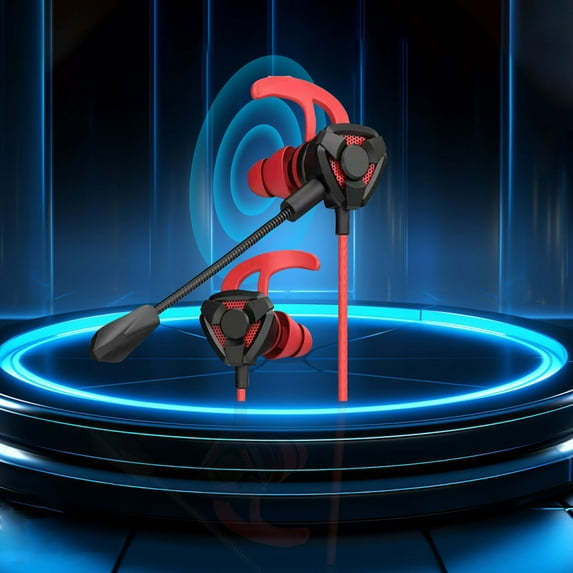 Hwkond Wired Headphones Earbuds, 3.5 Mm In-ear Gaming Headset Headset Noise Cancelling Headset With Microphone For Laptops Mobile Phones Etc. Red