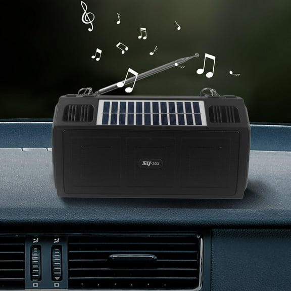 Hwkond Wireless Bluetooth Speaker Solar Powered Sound System With Illuminated FM Radio Outdoor Flashlight Lighting And Sound System Suitable For Car Outdoor Home And Desktop Use On Clearance