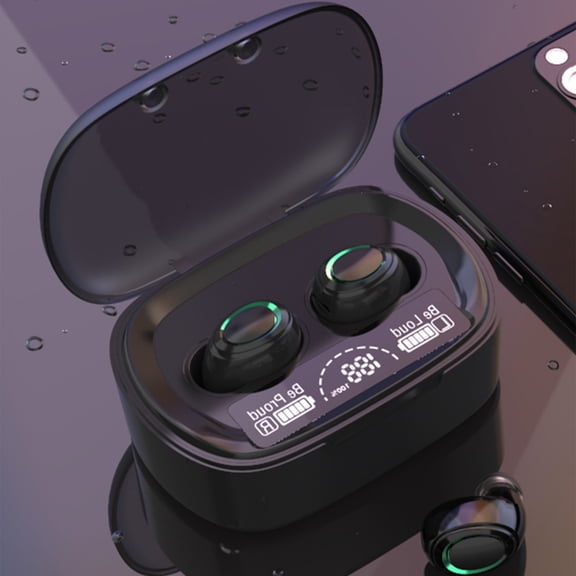 Hwkond Wireless Earbuds Wireless Bluetooth Headset Low Latency Binaural Stereo Three Screen Digital Display Intelligent Noise Cancellation Earphone on Clearance