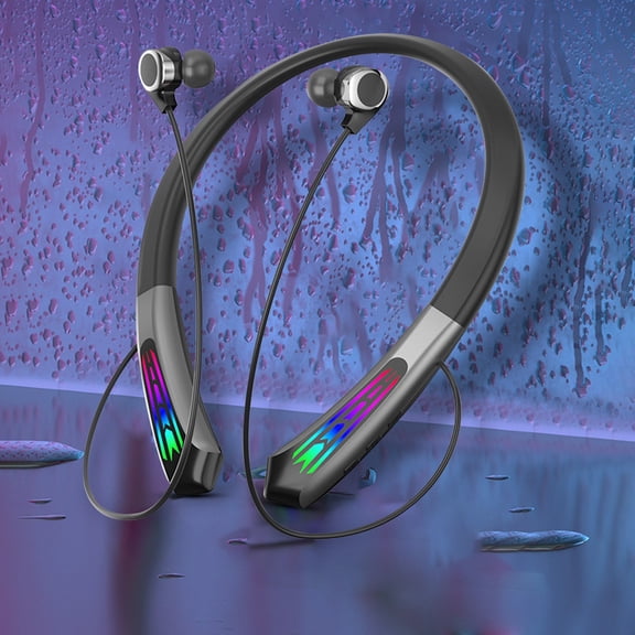 Hwkond Wireless Headphones Hanging Neck Type Light-emitting Gaming Special Bluetooth Headset Sports Wireless Binaural In-ear Headset Up to 25% Off