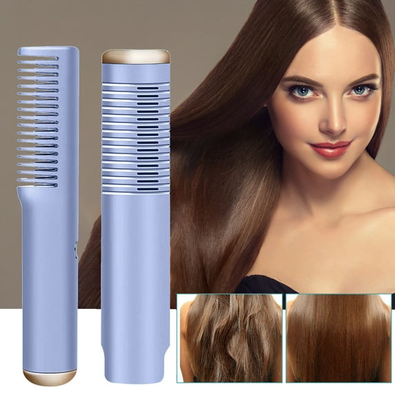 Hwkond Womens Hair Brushes Portable Hair Straightener Brush Hair Straightener Curly Hair Brush 30s Fast Heating Styling Tools For Salon At Home