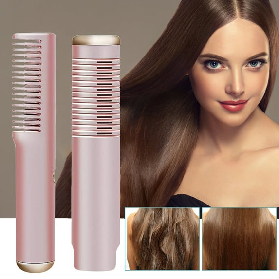 Hwkond Womens Hair Brushes Portable Hair Straightener Brush Hair Straightener Curly Hair Brush 30s Fast Heating Styling Tools For Salon At Home