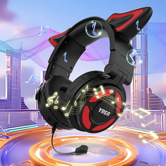 Hwkond pc Headset with Mic Ear Headphones With Microphone Wireless And Wired Gaming Headphones With Connectable HD Microphone Lighting Up to 25% Off