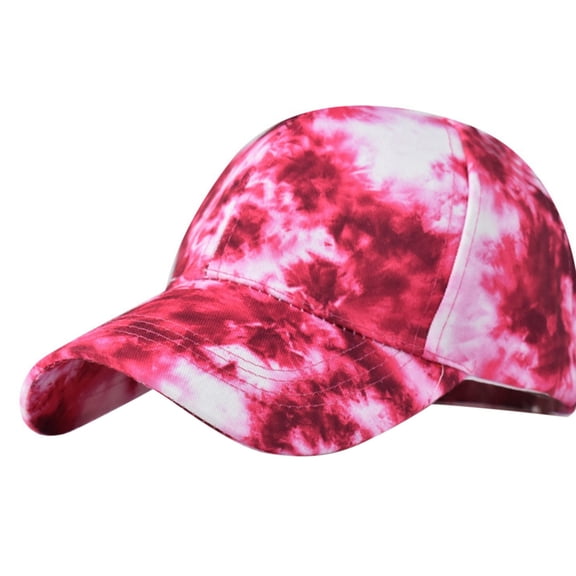 Hwmodou Adjustable Tie Dye Baseball Cap Unique American Style Round Outdoor Hat Modern Vintage Caps