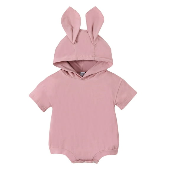 Hwmodou Baby Bodysuits Boys Girls Cotton Blend Long Sleeve Solid Easter Rabbit Ear Romper Kids Clothes Fall Winter Baggy Crawl Suit,18-24M