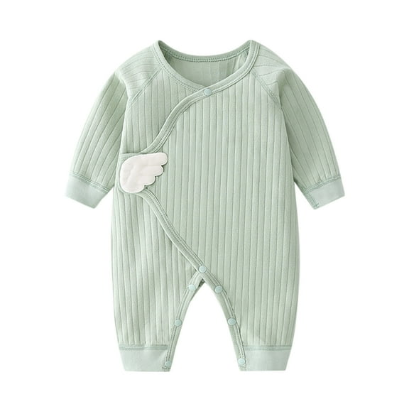 Hwmodou Baby Bodysuits Girls Cotton Blend Romper Zipper Long Sleeve Romper Jumpsuit Fall Winter Cute Baby Outfits,0-1M