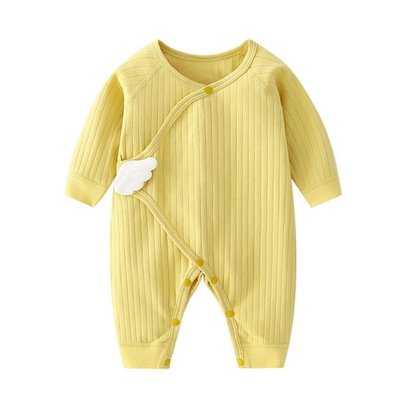 Hwmodou Baby Bodysuits Girls Cotton Blend Romper Zipper Long Sleeve Romper Jumpsuit Fall Winter Cute Baby Outfits,0-1M