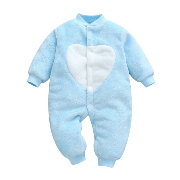 Hwmodou Baby Bodysuits Girls Fuzzy Flannel Thick Warm Jumpsuit Playsuit Romper Clothes Fall Winter Soft Baby Onesies,0-3M